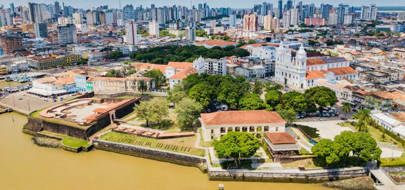 Imagem aerea de Belé, no Pará, sede da COP30. Foto: Adobe Stock